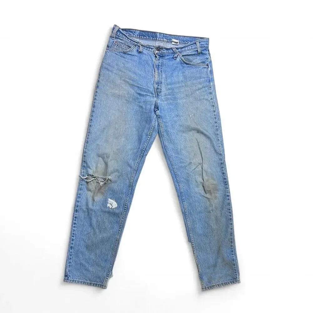 Levis Jeans 550 Vintage 90s Orange Tab Distressed Denim Pants 34